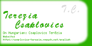 terezia csaplovics business card