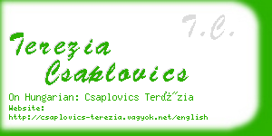 terezia csaplovics business card